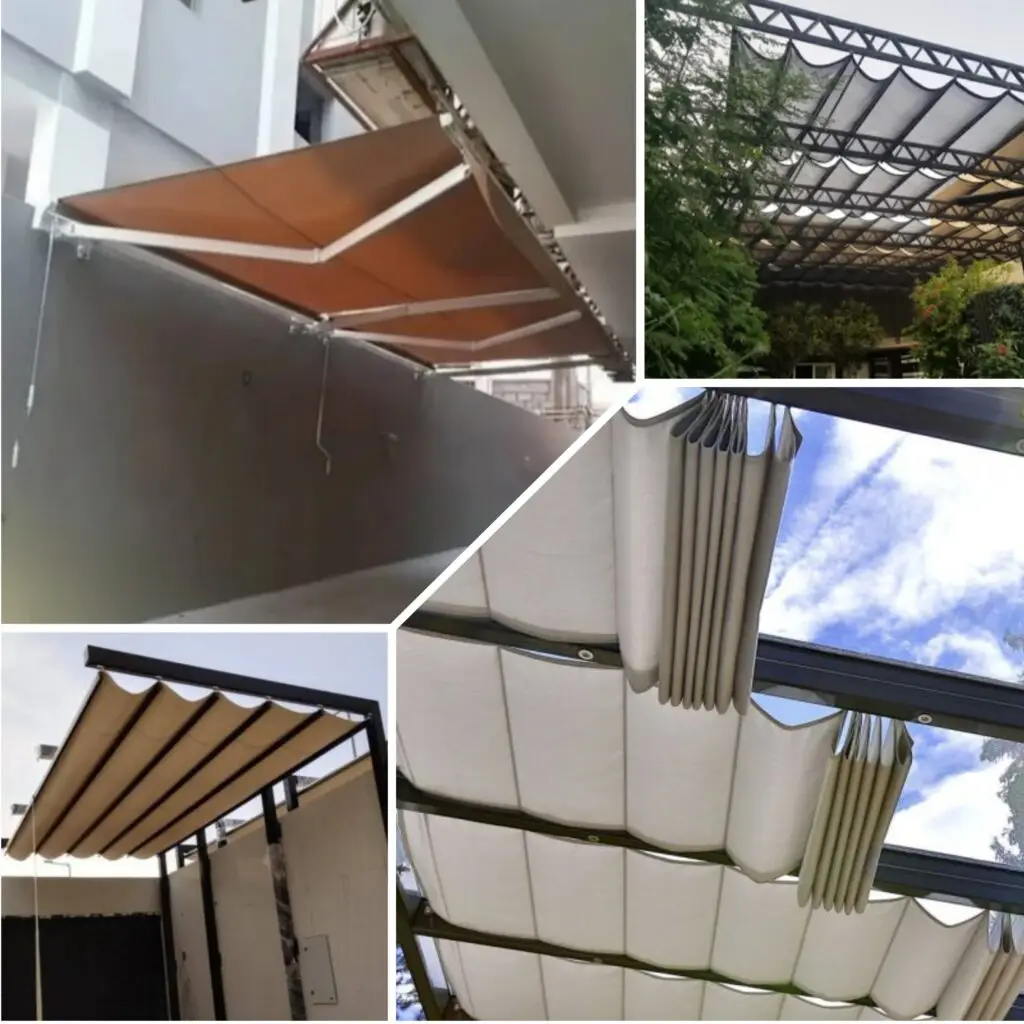 مظلات متحركة كهربائية مبتكرة توفر راحة وسهولة التحكم مع حماية مثالية للسيارات والمساحات الخارجية، مصممة بأعلى جودة للهيكل والمواد لضمان المتانة والجمالية.