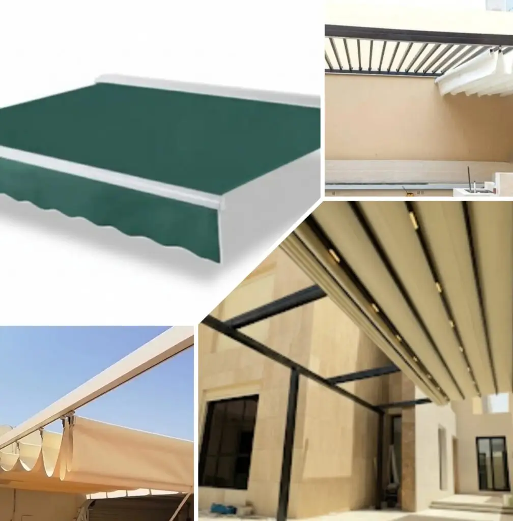 صورة عملية المعاينة والتصميم الهندسي لمظلة مقوسة، لضمان اختيار الهيكل والمواد المثالية وتوفير حماية ومظهر جذاب