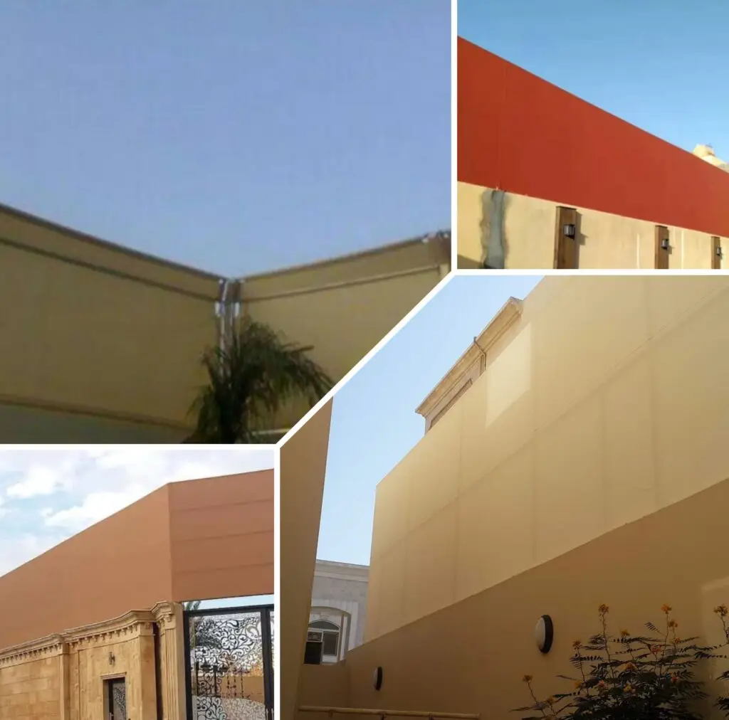 سواتر قماشية عصرية بتصميم أنيق وجودة عالية، توفر حماية مثالية من الشمس والعوامل الجوية للمساحات الخارجية، مع لمسة جمالية تناسب جميع الأماكن.