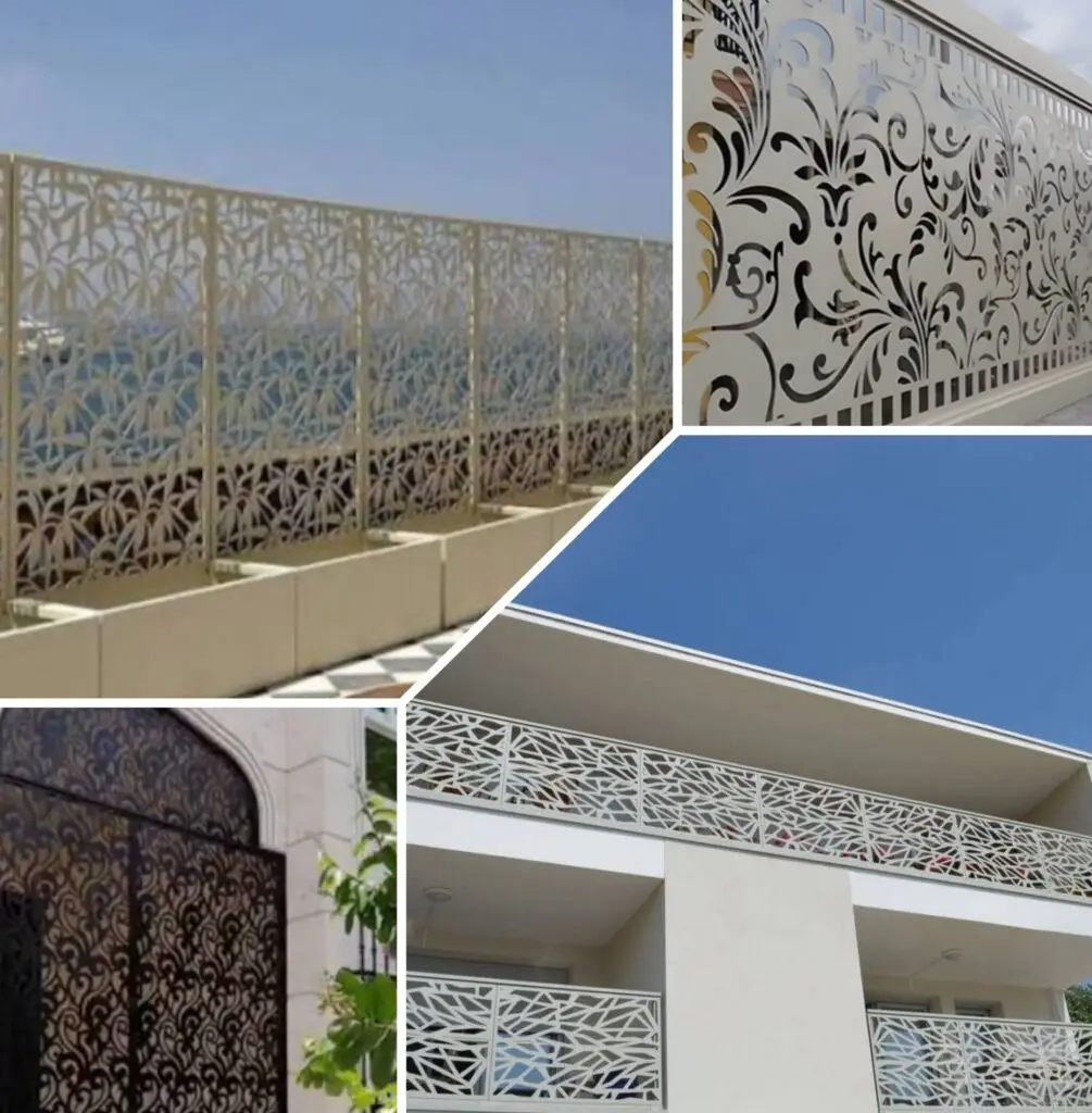 صورة سواتر قصية زخرفية أنيقة ومتينة، توفر حماية للمساحات الخارجية مع تصميم فني وجمالي