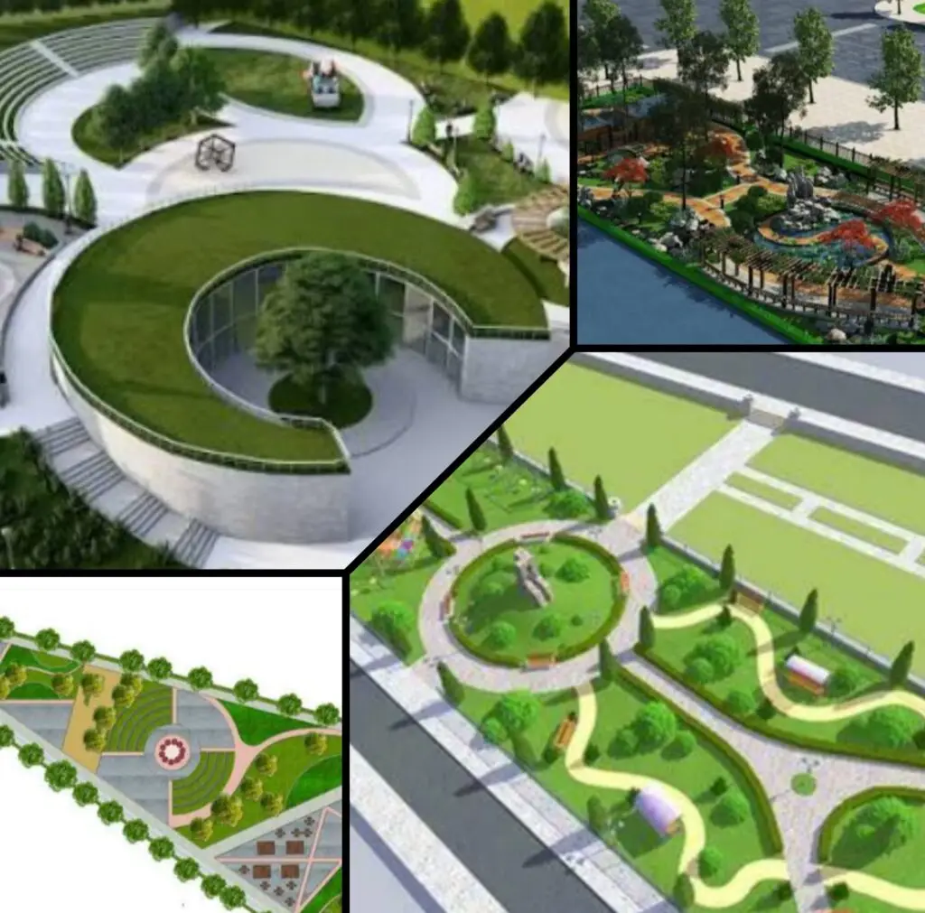 صورة عملية المعاينة والتصميم الهندسي لحديقة في مكة المكرمة، لتنسيق المساحات الخضراء والجلسات الخارجية بطريقة جذابة وعملية