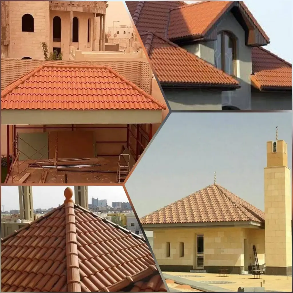 صورة سطح منزل مغطى بالقراميد الإسباني في مكة المكرمة، مع تصميم فاخر وحماية عالية ضد العوامل الجوية