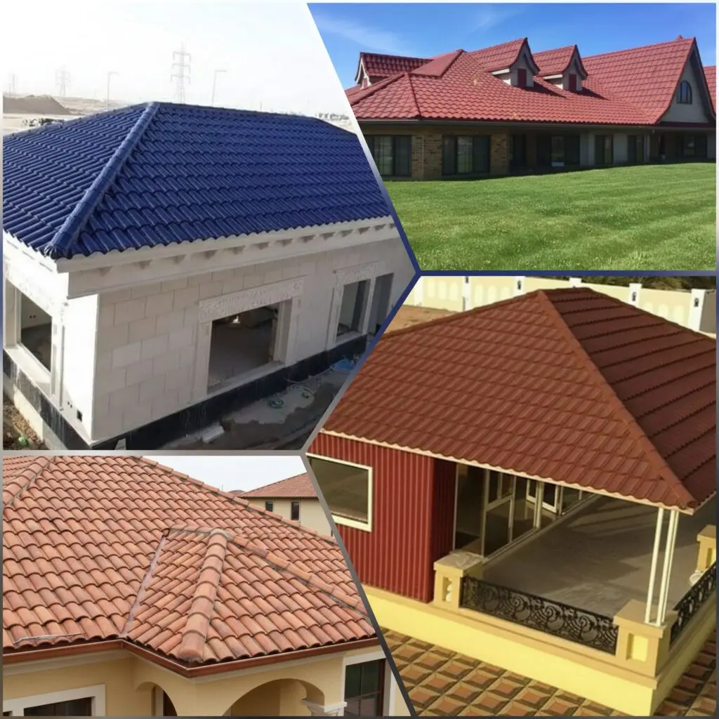 صورة سطح منزل مغطى بالقراميد المعدني في مكة المكرمة، مع حماية عالية وتصميم متين وعصري