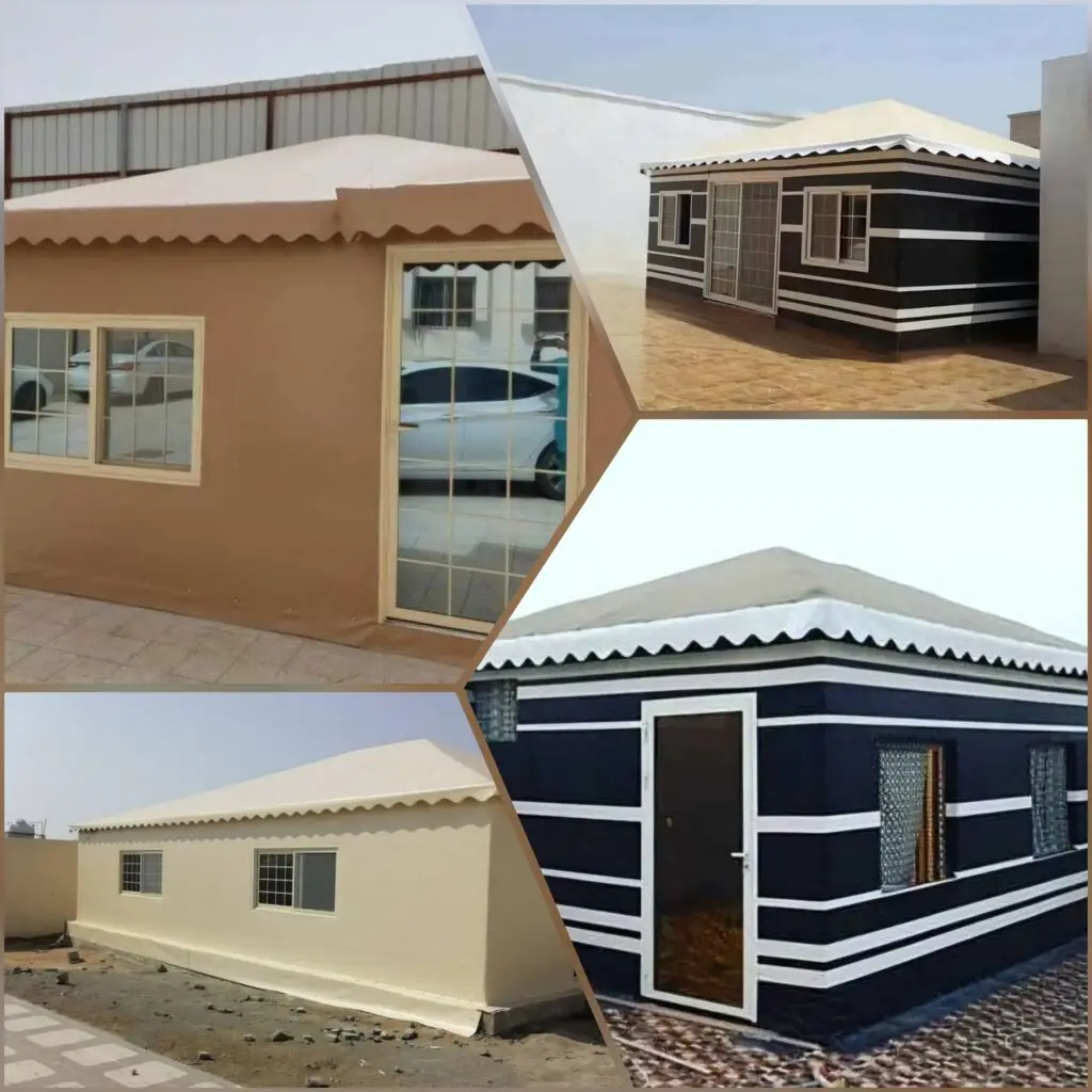 صورة بيت شعر تراثي تقليدي بتصميم أصيل، يوفر مساحات جلوس مريحة للمناسبات والتجمعات الخارجية