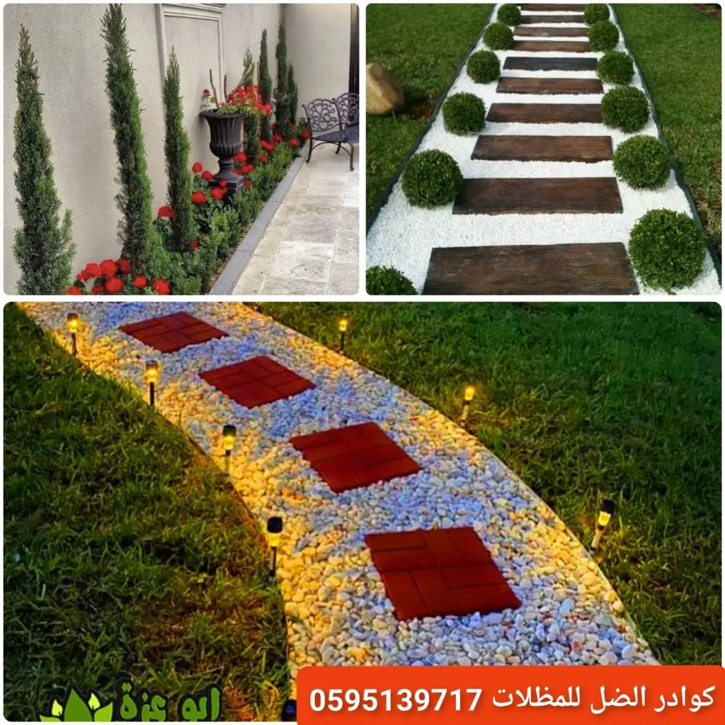 حديقة منزلية بتنسيق حديث وجميل يجمع بين الجمال والوظيفة.