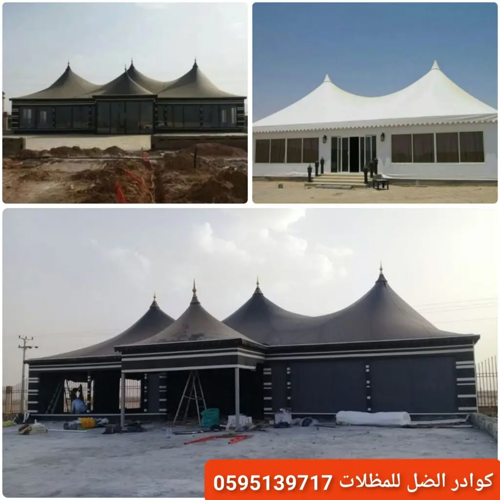 بيت شعر ملكي فخم بمساحة واسعة وجلسة مريحة للاستراحات والفلل.